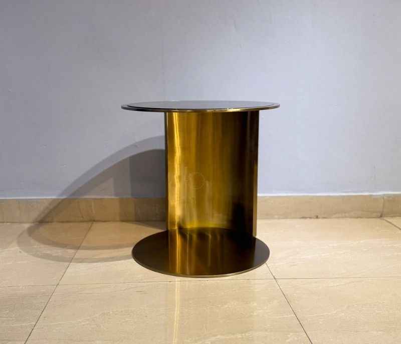 Table Basse Verre et Métal Doré