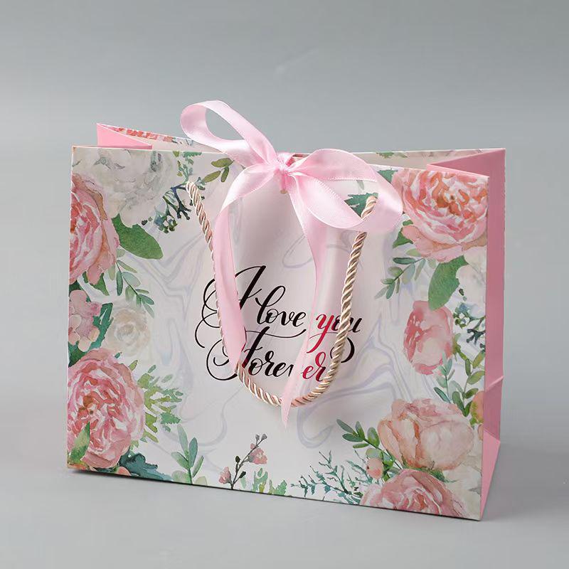 Sac Cadeau Floral "I Love You Forever"