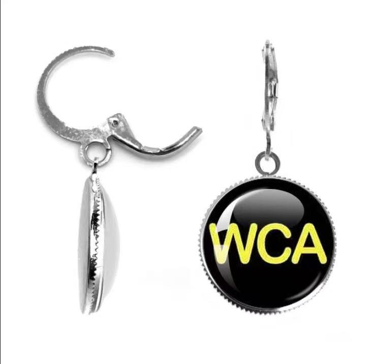 Boucles d'Oreilles WCA - Pendentif Rond Noir et Doré
