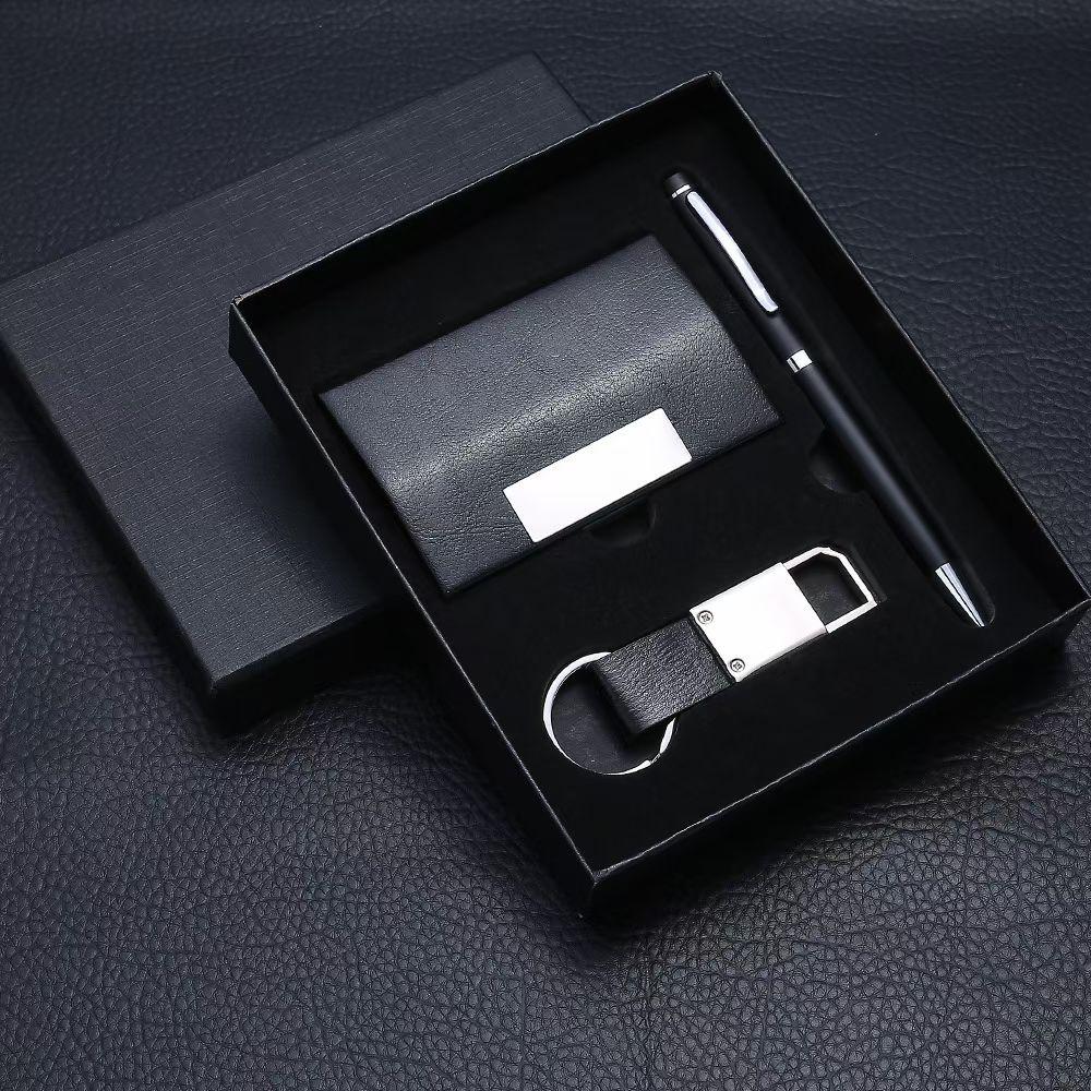 Coffret Cadeau d'Affaires Premium - Ensemble Noir Élégant 3 Pièces