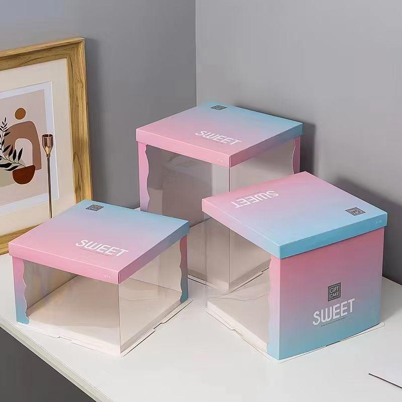 Boîte à Pâtisserie "Sweet" Dégradé Rose et Bleu