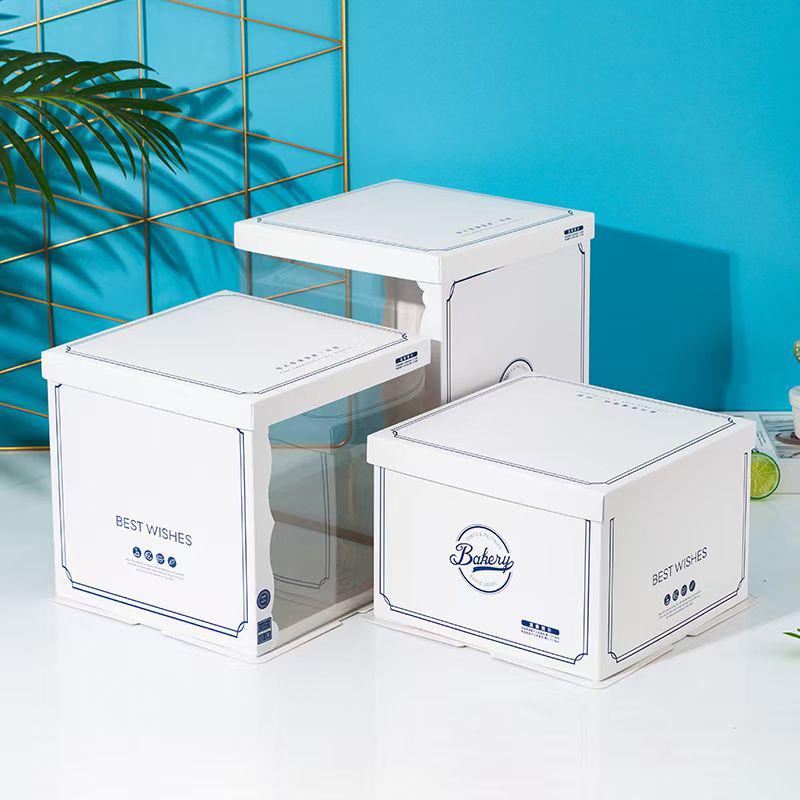 Boîte à Pâtisserie Blanche "Best Wishes" et "Bakery" avec Fenêtre