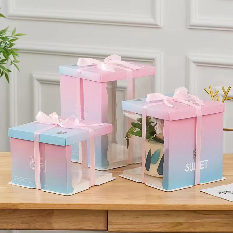 Boîte Cadeau "Sweet" Dégradé Rose et Bleu avec Fenêtre