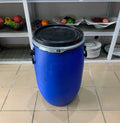 Fût Plastique Bleu avec Couvercle - Grande Capacité