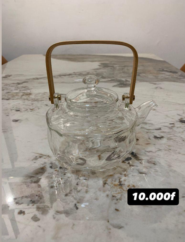 Théière en Verre Transparent - Anse Bambou