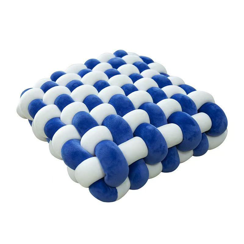 Coussin tressé carré bicolore