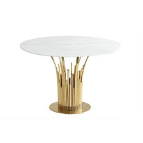 Set de 2 tables basses marbre et or